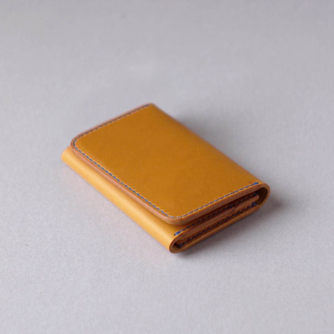 kumosha hand stitched leather card case type 03