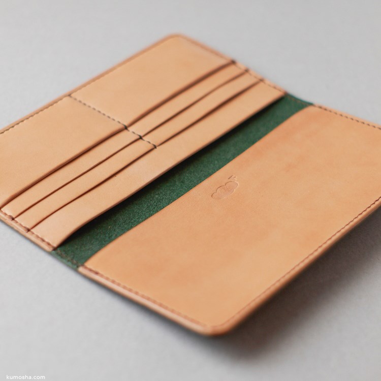 kumosha's hand stitched leather long wallet