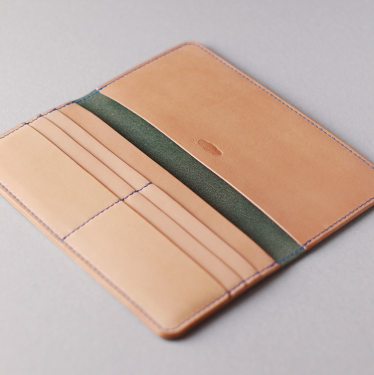 kumosha's full hand stitched leather long wallet