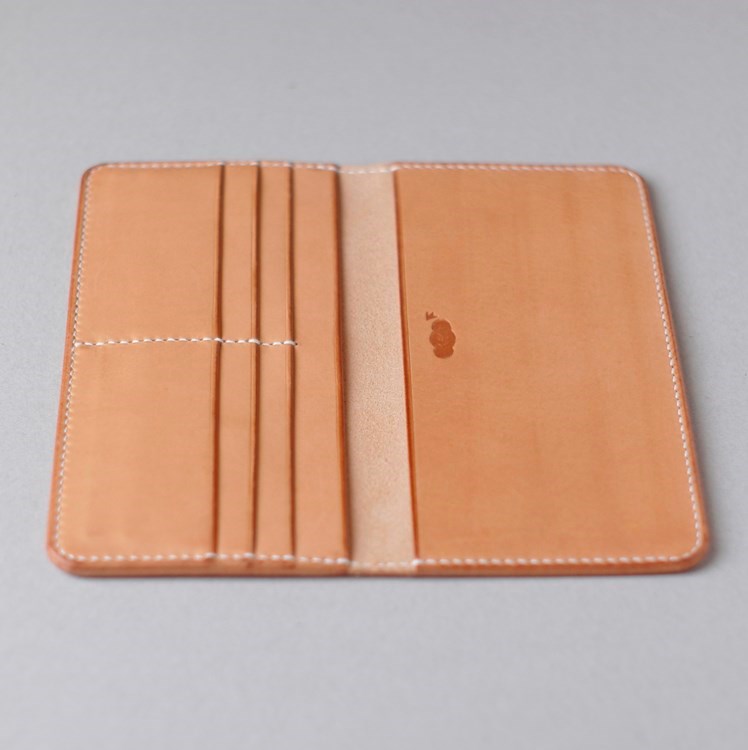 kumosha hand stitched leather long wallet 1