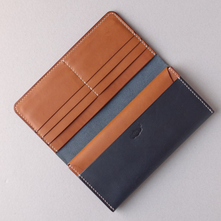 紺×飴色の長財布２型が完成しました