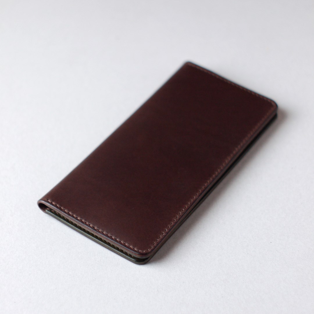 kumosha hand stitched leather long wallet