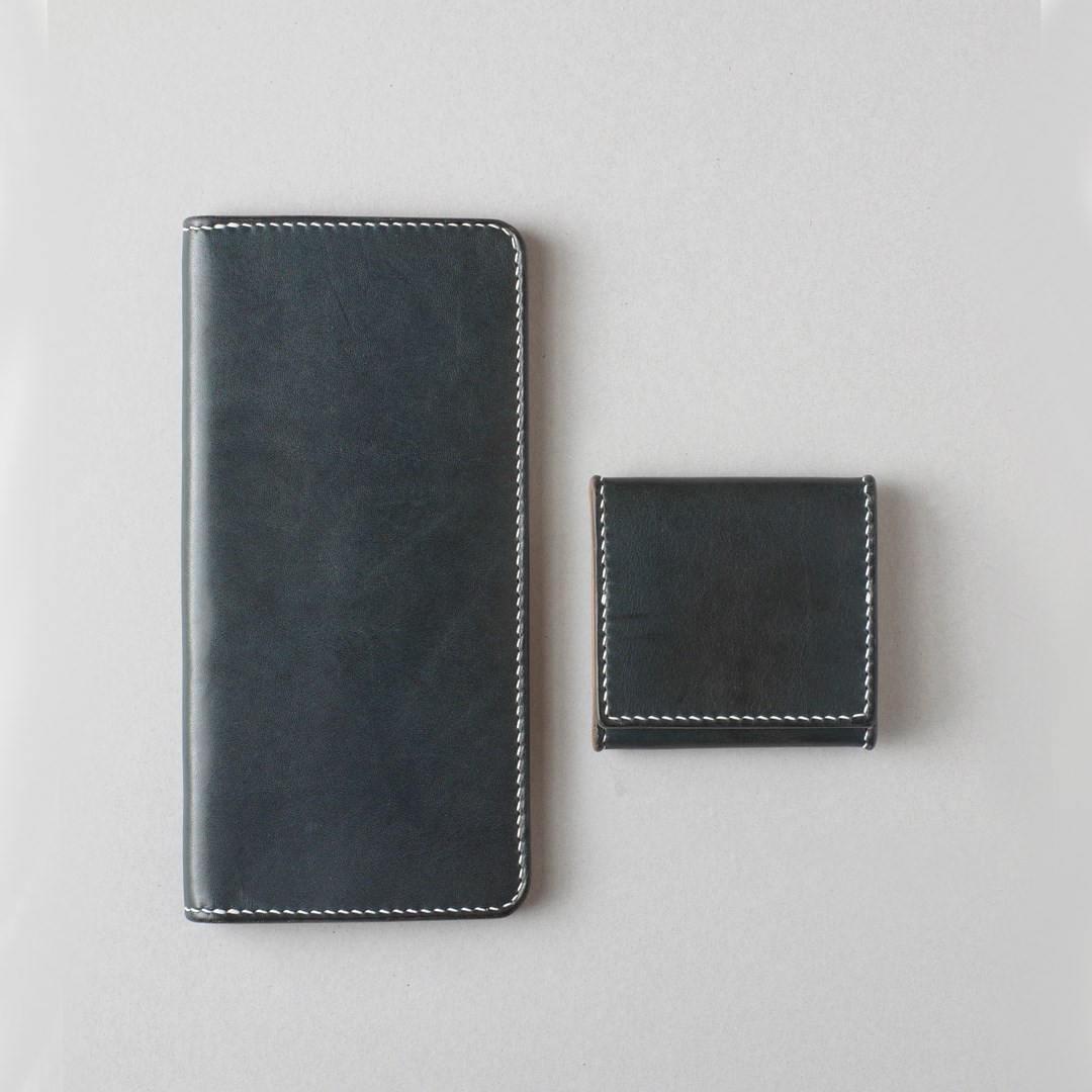 kumosha's hand stitched leather long wallet type1