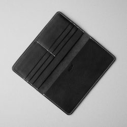 黒いシボ革の長財布１型をつくる